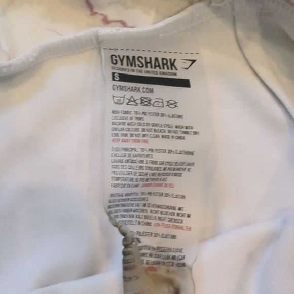 Gymshark Leggings Women's Size Small Creamy White Splash Design - Picture 3 of 7